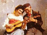 Eugenio Zampighi Canvas Paintings - A Private Concert